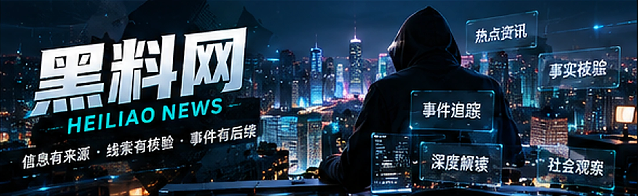 抽象资讯空间与城市夜色概念视觉